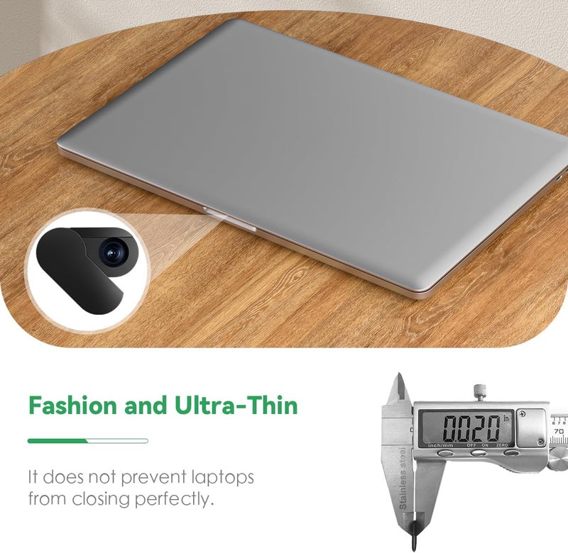 CloudValley [Upgrade Webcam Cover, 0.4 mm Ultra-Thin Metal, Rotating Camera Cover for MacBook Pro, Laptop, MacBook Air, iPad, Tablet, Mac, PC Accessories, 2 Pieces, Black - Image 2